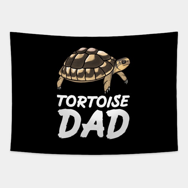 Tortoise Dad, White, for Tortoise Lovers Tapestry by Mochi Merch