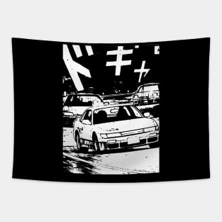 JDM Japanese Drift Racer Drifting Car Anime Manga Eurobeat Intensifies Racing Aesthetic #15 Tapestry