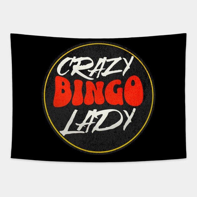 crazy bingo lady Tapestry by printhavan