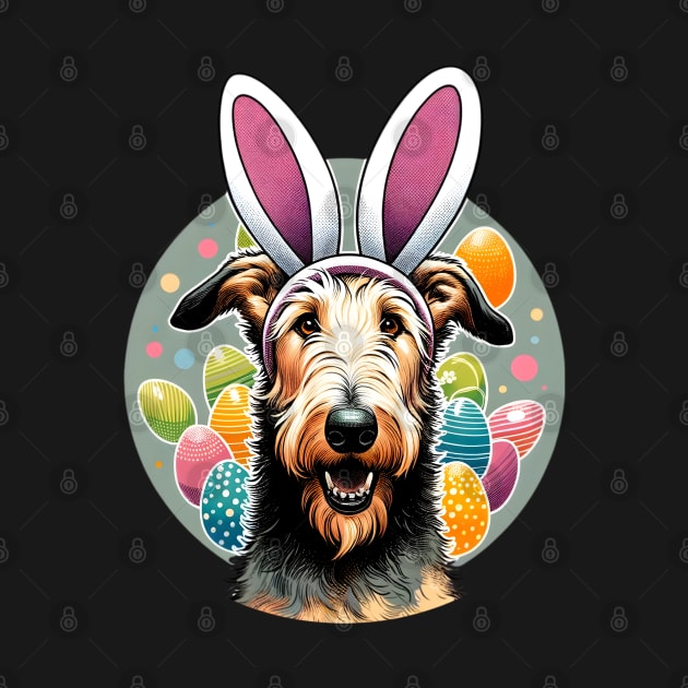 Scottish Deerhound with Bunny Ears Welcomes Easter Morning by ArtRUs