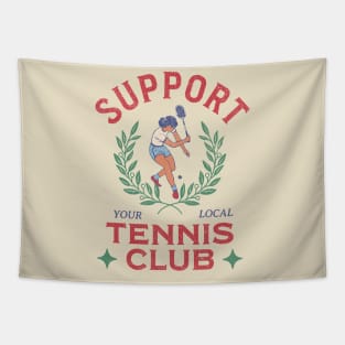 Support your local tennis club logo typography text | Morcaworks Tapestry