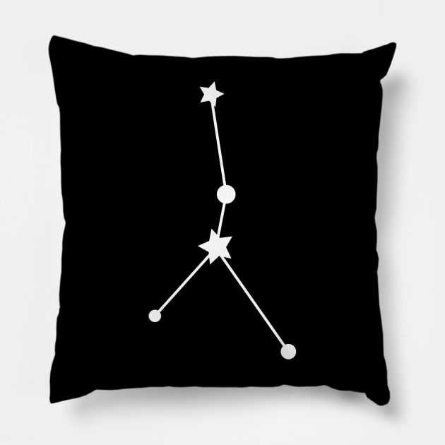 Cancer Zodiac Constellation in White Pillow by Kelly Gigi