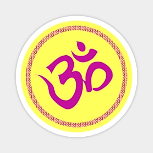 Spiritual Om Yoga Purple Meditation Symbol Magnet