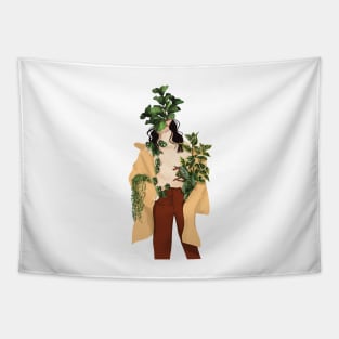 Plant Head, Girl Illustration 5 Tapestry