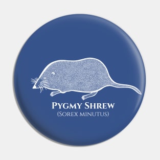 Pygmy Shrew with Common and Scientific Names animal art design Pin