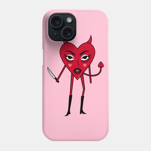 Killer Devil Cute Heart nancyvheart Phone Case by Nancyvheart 