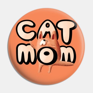 Red Cat Mom Pin