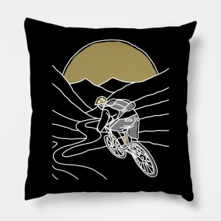 Mountain Biker (Dark Color) Pillow