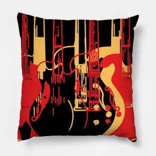 Colorful Guitars Modern Style Pillow