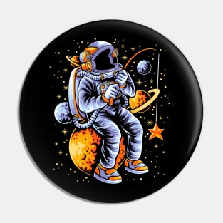 astronaut fishing Pin