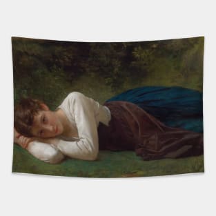 Le Repos (Jeune Fille Couchee) by William-Adolphe Bouguereau Tapestry