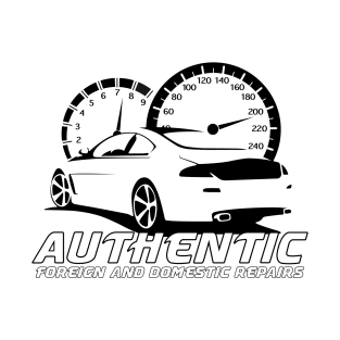 Authentic Auto Black Logo Front and Back T-Shirt