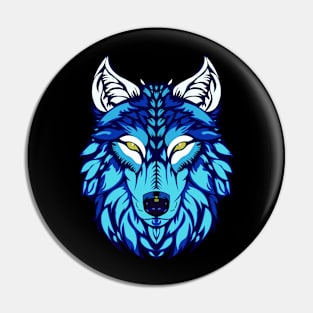 blue wolf Pin