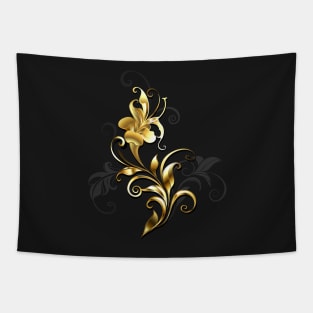 Antique Golden Flower Tapestry