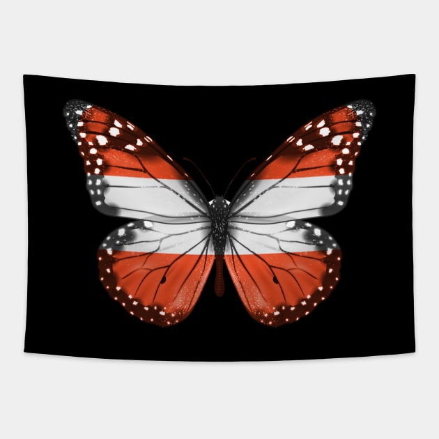 Austrian Flag  Butterfly - Gift for Austrian From Austria Tapestry by Country Flags