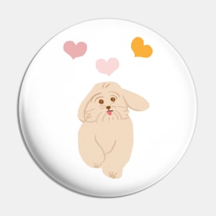 Cute Running Maltipoo Dog Pin