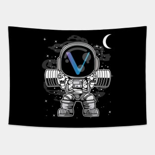 Astronaut Lifting Vechain VET Coin To The Moon Crypto Token Cryptocurrency Blockchain Wallet Birthday Gift For Men Women Kids Tapestry