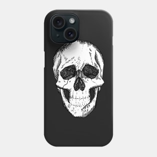 Crosshatch Skull by Skye Rain Art Phone Case