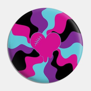 Heart Melt - Pink, Purple, Blue and Black Pin