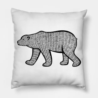 Polar Bear Ink Art - on light colors Pillow