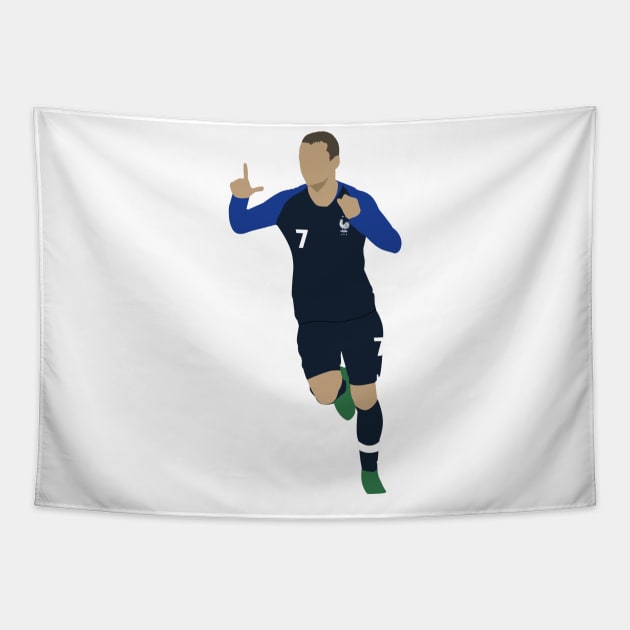 Antoine Griezmann - "L" Celebration Tapestry by CulturedVisuals