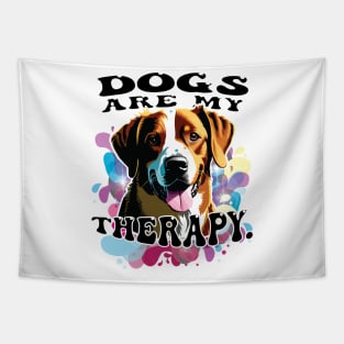 Dogs Are My Therapy T-shirt, Pawprints Tees, Gift Shirt, Dog-lover T-shirt, Funny Animal Shirt, Graphic Tees Tapestry
