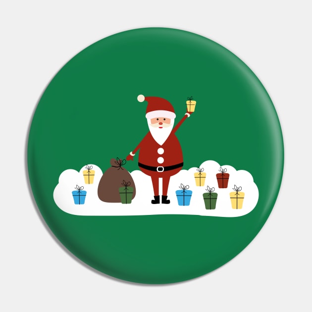 Santa Claus and gifts Pin by grafart