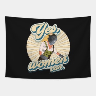 Funny groovy gift for sarcastic welder woman Tapestry