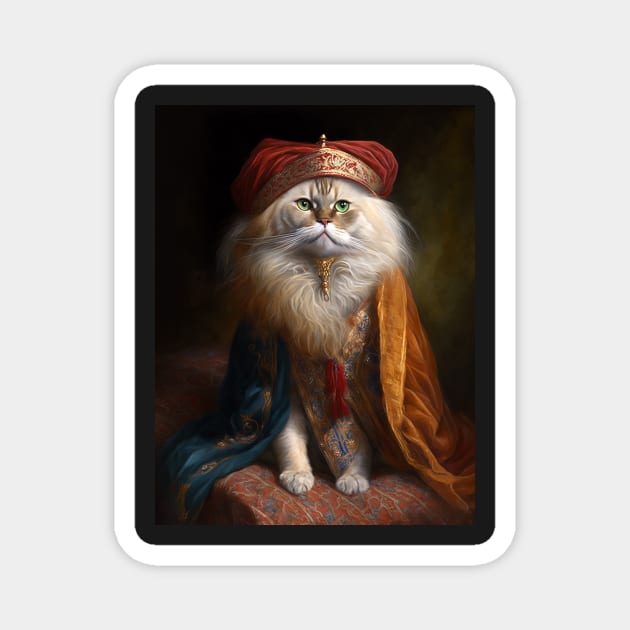 Royal Portrait of a Persian Cat Magnet by pxdg