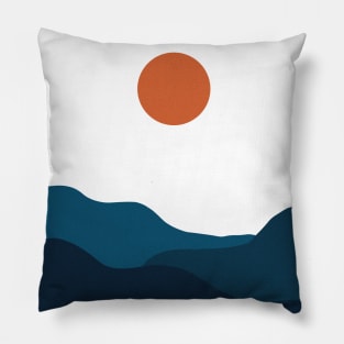 Canvass Sunset or Sunrise and Sea Pillow