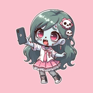 Kawaii Zombie Selfie Girl T-Shirt