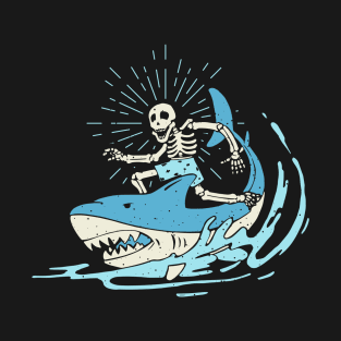 skull riding shark T-Shirt