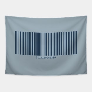 Barcode with Pi - teal Tapestry