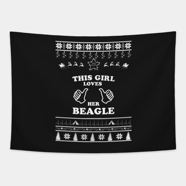 Merry Christmas Beagle Tapestry by bryanwilly