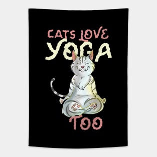 Meditating Cats Love Yoga Tapestry