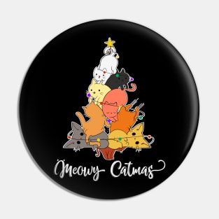 Funny cute meowy christmas tree Pin