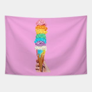 Ice cream lover - rainbow ice cream cone Tapestry