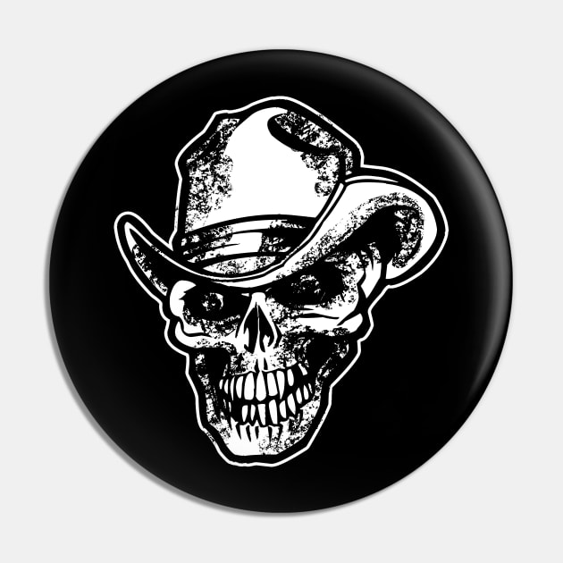 Cowboy skull Pin by Skullart123