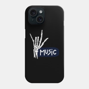 Metal skull finger - music Phone Case