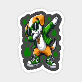 St. Patrick's Day funny Dog Dabbing Magnet