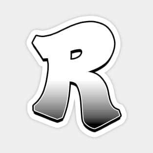 Letter R - White / Grey fade Magnet