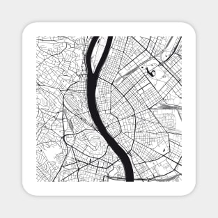 Budapest Map City Map Poster Black and White, USA Gift Printable, Modern Map Decor for Office Home Living Room, Map Art, Map Gifts Magnet