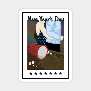 NEW YEAR'S DAY CARD Magnet