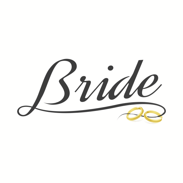 Bride with Gold Rings Wedding Calligraphy by Jasmine Anderson
