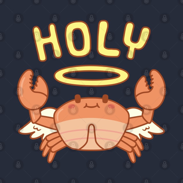 Cute Angel Wings Halo Holy Crab Pun by rustydoodle