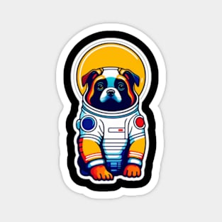 Space Paws: Canine Adventurer in a Cosmic Suit Magnet