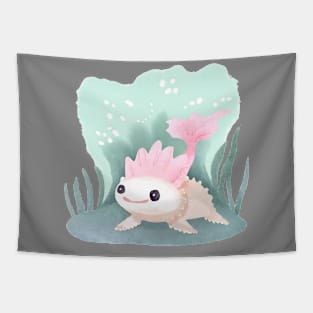 Cute Watercolor Axolotl Tapestry