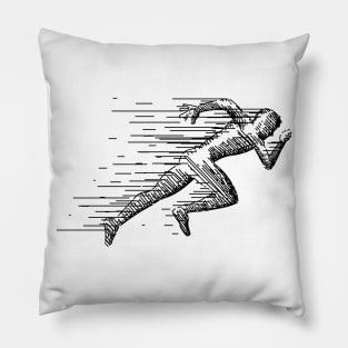 Runner Running Abstract Pillow