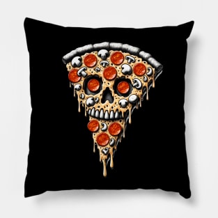 Pizza Skull Face, Funny Pizza Lover, Halloween Pillow