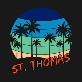 St. Thomas Retro Vintage Sunset Beach Design T-Shirt